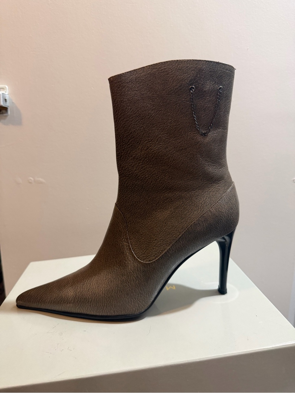 MaxMara Brown Pointed-Toe Stiletto Ankle Boot